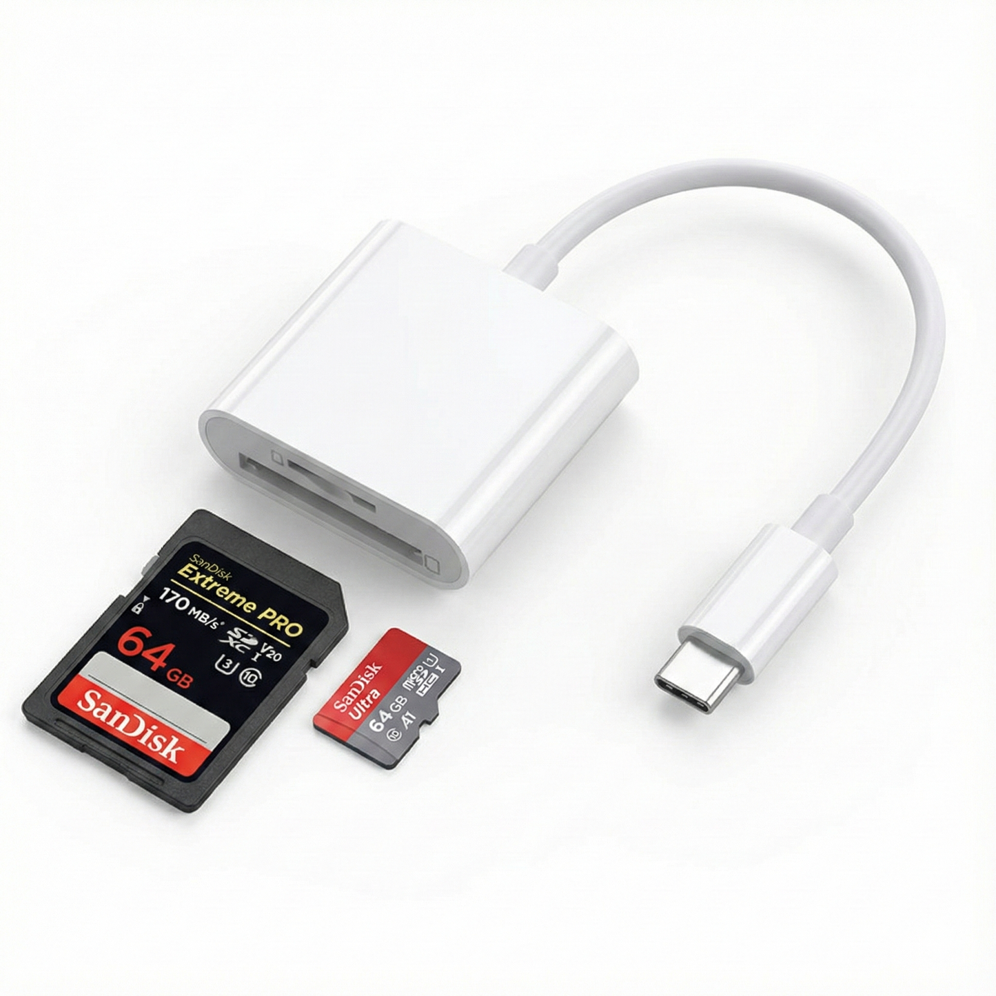 Type C קורא כרטיסי זיכרון עם חיבור ל