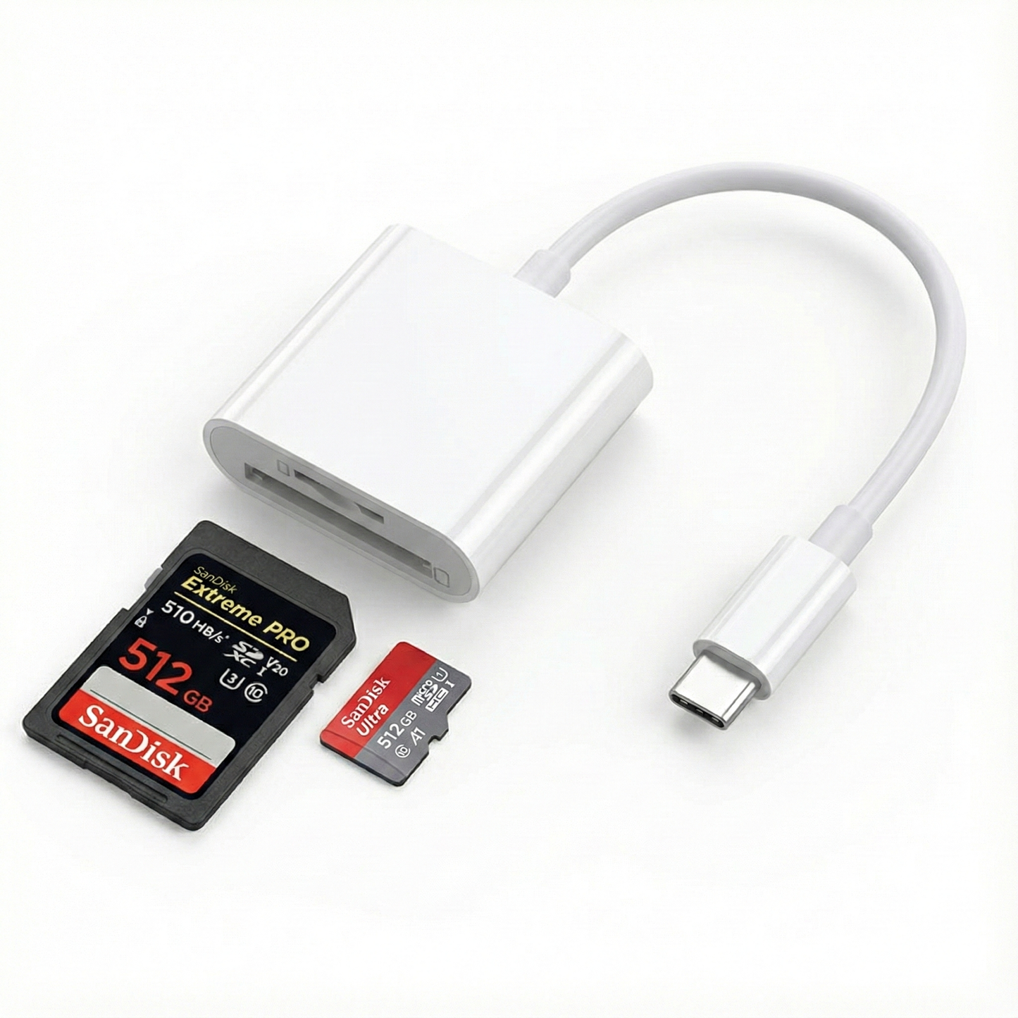 Type C קורא כרטיסי זיכרון עם חיבור ל