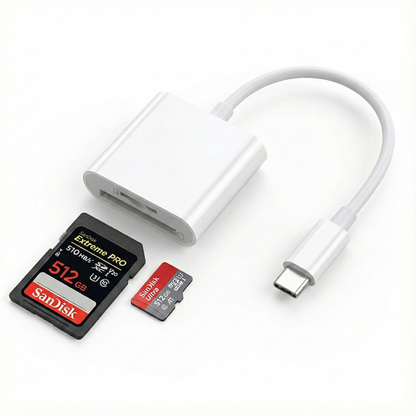 Type C קורא כרטיסי זיכרון עם חיבור ל